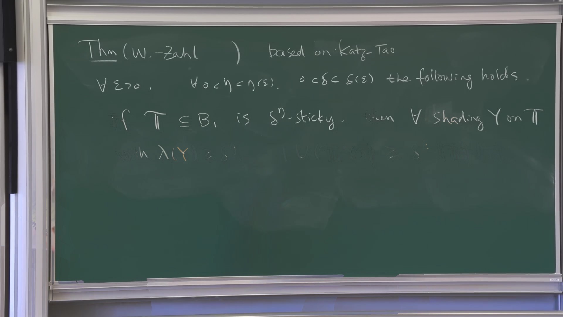 Blackboard: the sticky Kakeya theorem